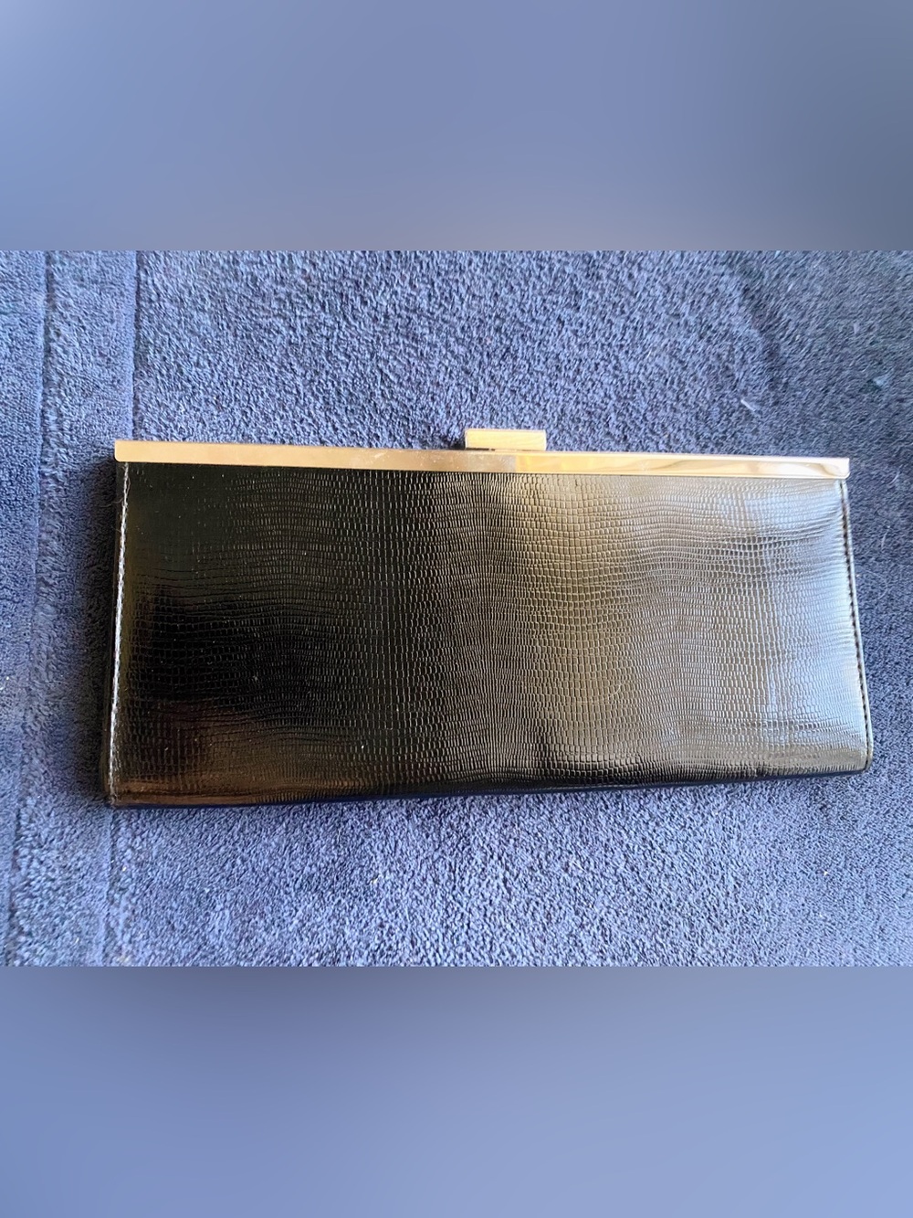 NWT Style & Co. Black Evening Clutch with Gold Frame